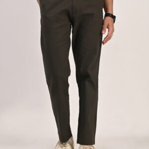 Dark Olive Cotton Trousers